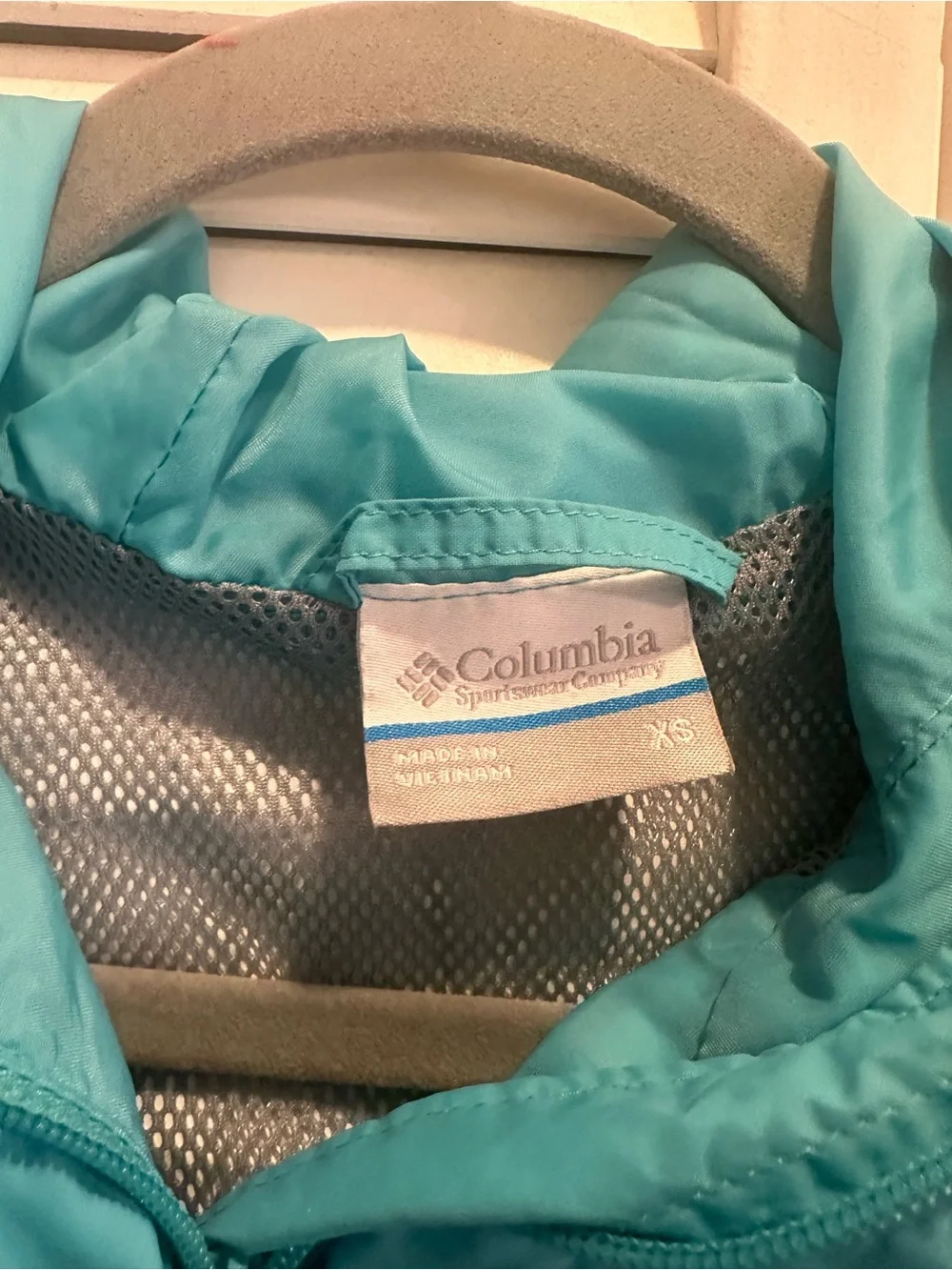 Columbia Girls' Teal Hooded Rain Jacket